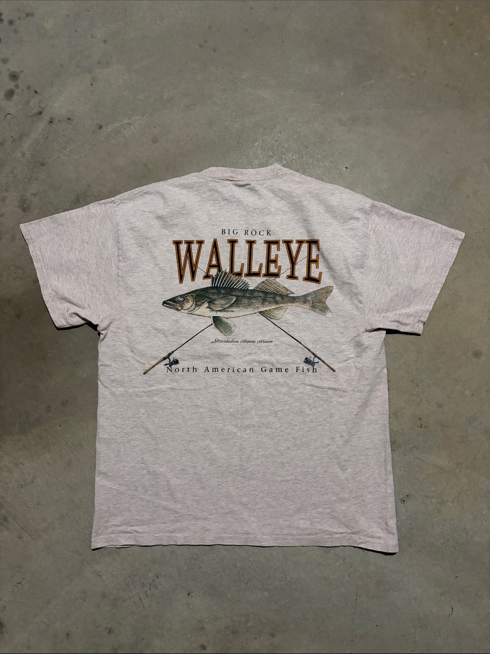 Vintage Big Rock Walleye Fishing Short Sleeve Shirt
